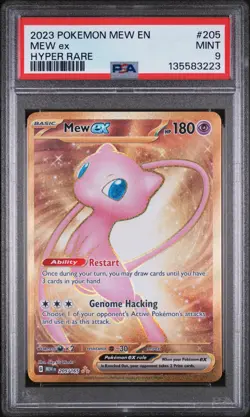2023 Pokemon Mew EN-151 Mew EX Hyper Rare PSA 9 #205 Mint - Image 1
