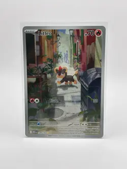 Pokemon Litleo 139/132 Me01: Mega Evolution Illustration Rare Holo 70 HP Flare - Image 1