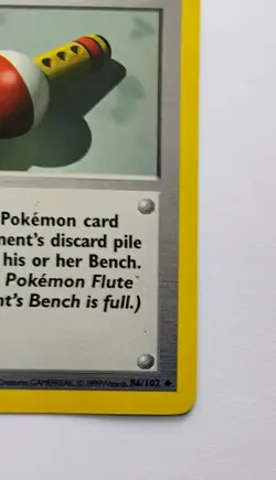 Pokemon Flute 86/102 Shadowless 1st Edition Pokemon Card TCG Base Set English - Image 8