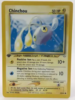Pokemon TCG - Chinchou 42/64 - 1st Edition - Common - Neo Revelations - NM - Image 1