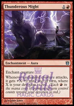 Thunderous Might 2x FOIL BNG MTG Born of the Gods Uncommon MINT red - Image 1