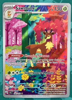 Pokemon Sawsbuck 166/162 Illustration Rare Temporal Forces - Image 1