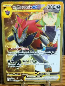 Pokemon N’s Zoroark ex - 189/159 - Journey Together Gold Hyper Rare Holo - Image 1