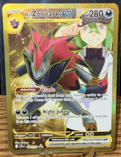 Pokemon N’s Zoroark ex - 189/159 - Journey Together Gold Hyper Rare Holo - Image 2