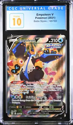 2021 POKEMON EMPOLEON V 146/163 BATTLE STYLES CGC 10 PRISTINE - Image 1