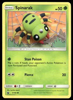 Spinarak 5/168 Common Celestial Storm Pokemon Lightly Played - Image 1