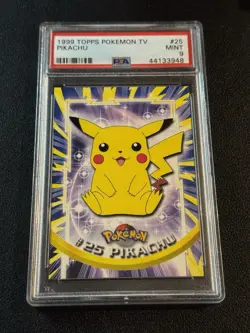 1999 TOPPS POKEMON TV #25 PIKACHU PSA 9 Red Logo - Image 1