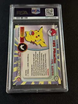 1999 TOPPS POKEMON TV #25 PIKACHU PSA 9 Red Logo - Image 2