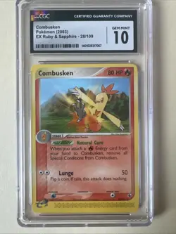 Combusken Pokemon 2003 EX Ruby Sapphire #28 CGC 10 - Image 1