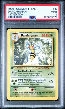Carte Pokemon Dardargnan 17/102 Set de base Edition 1 PSA 9 - Image 2