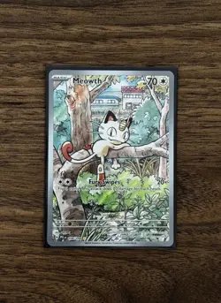 Pokemon TCG Scarlet Violet Phantasmal Flames Meowth 106/094 Illustration Rare NM - Image 1