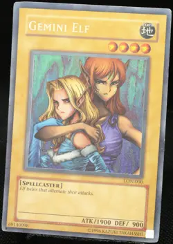 Yu-Gi-Oh! Gemini Elf LON-000 Secret Rare - Reverse Foil Misprint [PO] | EN 2003 - Image 3