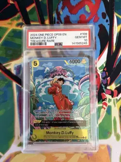 Monkey D. Luffy PSA 10 English One Piece OP07-109 Two Legends Treasure Rare - Image 1