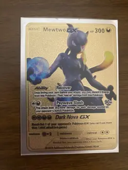 2020 Pokemon Mewtwo GX hp 300 Gold Card (RARE) - Image 1
