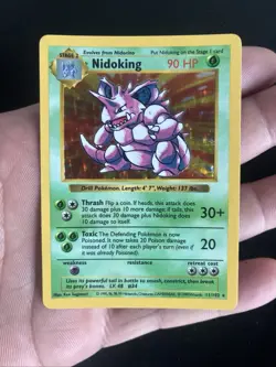 Pokemon Nidoking TCG Base Set Holo Shadowless Rare Card 11/102 - Image 1