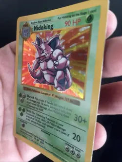 Pokemon Nidoking TCG Base Set Holo Shadowless Rare Card 11/102 - Image 2