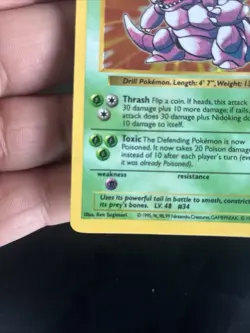 Pokemon Nidoking TCG Base Set Holo Shadowless Rare Card 11/102 - Image 5