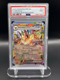 Pokemon Prismatic Evolutions Flareon EX Stamped Promo Card #014/131 PSA 9 - Image 1