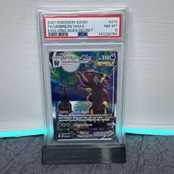 Pokemon TCG Umbreon VMAX Evolving Skies Card 215/203 Moonbreon PSA 8 NM MT - Image 1