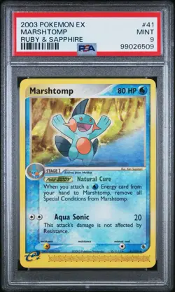 2003 POKEMON EX MARSHTOMP RUBY & SAPPHIRE #41 PSA MINT 9 - Image 1