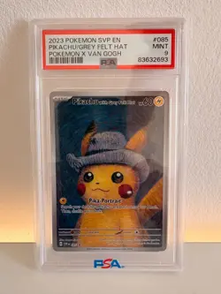 Pikachu with Grey Felt Hat PSA 9 MINT Van Gogh Promo SVP 085 Pokemon - Image 1
