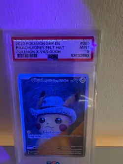 Pikachu with Grey Felt Hat PSA 9 MINT Van Gogh Promo SVP 085 Pokemon - Image 5