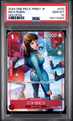 Nico Robin #10 Japanese One Piece PRB01 Full Art PSA 10 - Image 1