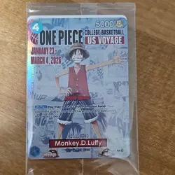 🔥🏀One Piece Monkey.D.Luffy US College Basketball Promo Card *SEALED*🔥🏀 - Image 1