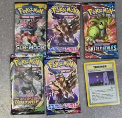 5 Pokemon packs & 1 Promo Card,Chilling Reign, Battle Styles Etc., SHIPS FAST - Image 1