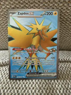 Zapdos ex Full Art 192/165 Pokemon Card- Near Mint- 151 - Image 1