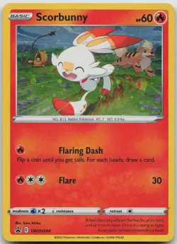 Scorbunny (Cosmos Holo) SWSH244 Holo Promo Sword & Shield Promo Pokemon NM - Image 1