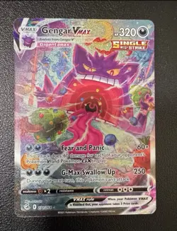 Pokemon Gengar VMAX Alternate Art Secret Rare Fusion Strike Holo 320 HP 271/264 - Image 1