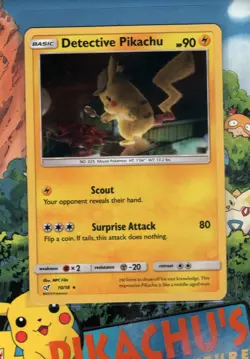 Pokemon TCG Detective Pikachu 10/18 Detective Pikachu Holo VLP - Image 1