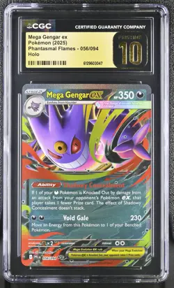 2025 Pokemon Phantasmal Flames Mega Gengar ex Holo CGC 10P #056/094 - Image 1