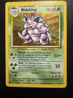 Pokemon Nidoking Base Set 11/102 Holo Rare 1999-2000 Wizards Stage 2 90 HP - Image 1
