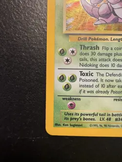 Pokemon Nidoking Base Set 11/102 Holo Rare 1999-2000 Wizards Stage 2 90 HP - Image 4