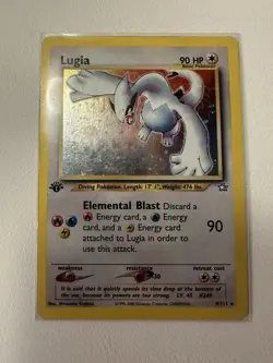 Pokemon TCG Neo Genesis Lugia 9/111 Holo Rare 1st Edition MP Vintage WOTC - Image 1