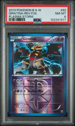 2013 Pokemon Black & White: PLASMA STORM GIRATINA REV. FOIL 62/135 PSA 8 NM-MINT - Image 1