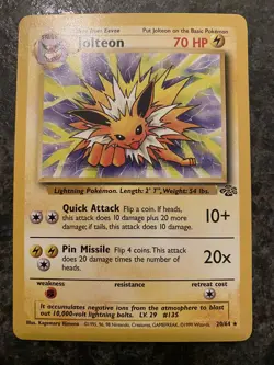 1999 Pokemon TCG - Jungle - Jolteon - #20 - Non Holo - Rare - NM - Image 1
