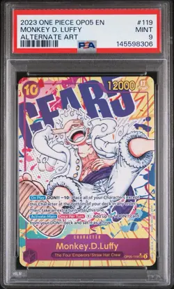 2023 ONE PIECE OP05A WAKENING OF THE NEW ERA GEAR 5 #119 MONKEY D. LUFFY PSA 9 - Image 1
