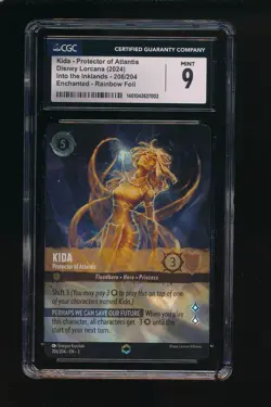 Ravensburger Lorcana Kida Protector of Atlantis Enchanted Holo CGC 9 206/204 - Image 1