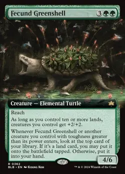 Fecund Greenshell - Extended Art BLB NM MTG - Image 1