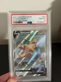 Pokemon Dragonite V Evolving Skies Full Alt Art #192 PSA 10 Gem Mint - Image 1