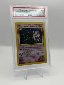 PSA VG 3 Pokemon TCG Sabrina's Gengar Gym Heroes Holo Rare #14/132 2000 - Image 1