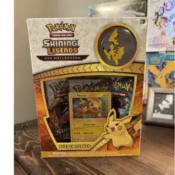 Pokemon TCG Shining Legends Pikachu Pin Collection Box 2017 Booster Promo - Image 1