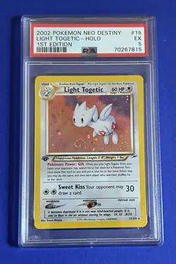 2002 Pokemon NEO Destiny Light Togetic - Holo 1st Edition #15 PSA 5 EX - Image 1