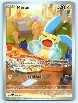 Minun 194/182 Pokemon Paradox Rift Illustration Rare - Image 1