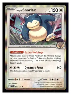Hop's Snorlax Holo SV09: Journey Together 117/159 Rare Pokemon NM - Image 1