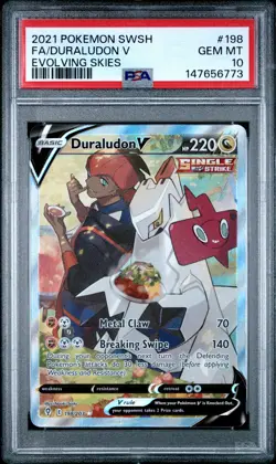 Fa/Duraludon V Pokemon Sword & Shield Evolving Skies 198 NM PSA 10 - Image 1