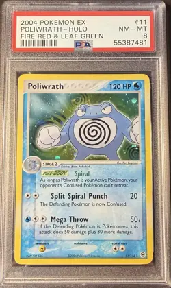 2004 Pokemon EX FireRed & LeafGreen 11 Poliwrath Holo PSA 8 NM-MT - Image 1